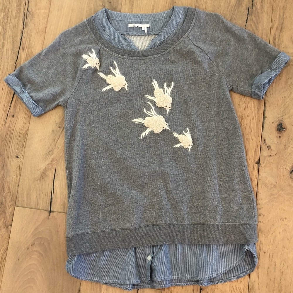 Anthro Floreat Embellished bird sweatshirt, XS